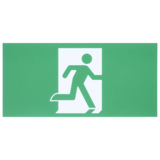 Exit Sign Satco 67-500 Running Man Green Exit Sign - 120-347V - 2HR backup - Single/Dual Face - Universal Mounting - Thermoplastic - White Finish Satco