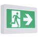Exit Sign Satco 67-500 Running Man Green Exit Sign - 120-347V - 2HR backup - Single/Dual Face - Universal Mounting - Thermoplastic - White Finish Satco