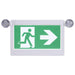 Exit Sign Satco 67-511 Running Man Green Combo Exit Sign/Emergency Light - 120-347V - 2HR backup - Single/Dual Face - Universal Mounting - Thermoplastic - High Output lamps - White Finish Satco