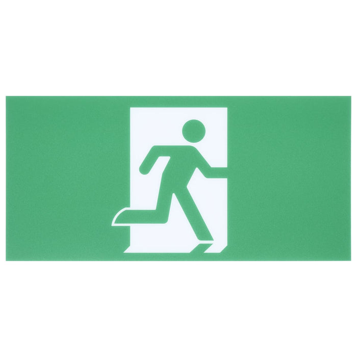Exit Sign Satco 67-512 Running Man Green Combo Exit Sign/Emergency Light - 120/347V - 90min backup - Single/Dual Face - Universal Mounting - Thermoplastic - Remote-Capable - White Finish Satco