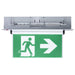 Exit Sign Satco 67-530 Running Man Green Edge Lit Exit Sign - 120-347V - 2HR backup - Single/Dual Face - Universal Surface or Recessed Mounting - Pivoting Panel - Brushed Aluminum Finish Satco