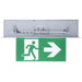 Exit Sign Satco 67-540 Running Man Green Edge Lit Exit Sign - 120-347V - 2HR backup - Single/Dual Face - Premium Flush Recessed Mounting - Brushed Aluminum Finish Satco
