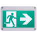 Exit Sign Satco 67-561 Running Man Green Exit Sign - 120/347V - 2HR backup - Single/Dual Face - Universal Mounting - Wet Location - Low Temperature - White Finish Satco