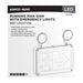 Exit Sign Satco 67-570 Running Man Green Combo Exit Sign/Emergency Light - 120/347V - 2HR backup - Single/Dual Face - Universal Mounting - Wet Location - White Finish Satco