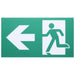 Exit Sign Satco 67-572 Running Man Green Combo Exit Sign/Emergency Light - 120/347V - 2HR backup - Single/Dual Face - Universal Mounting - Wet Location - Low Temperature - White Finish Satco