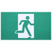 Exit Sign Satco 67-572 Running Man Green Combo Exit Sign/Emergency Light - 120/347V - 2HR backup - Single/Dual Face - Universal Mounting - Wet Location - Low Temperature - White Finish Satco