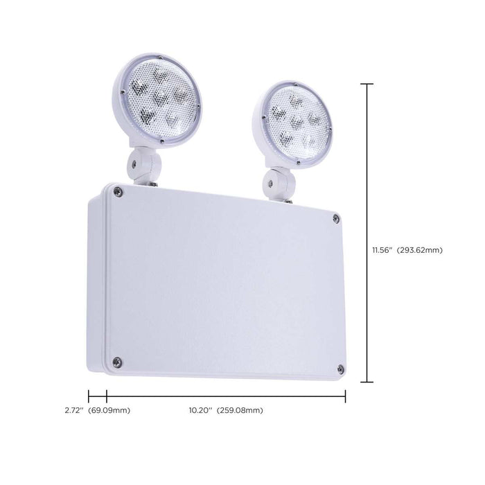 Emergency Light Satco 67-580 Emergency Light - 120-347V - 2HR Backup - Universal Mounting - Wet Location - White Finish Satco