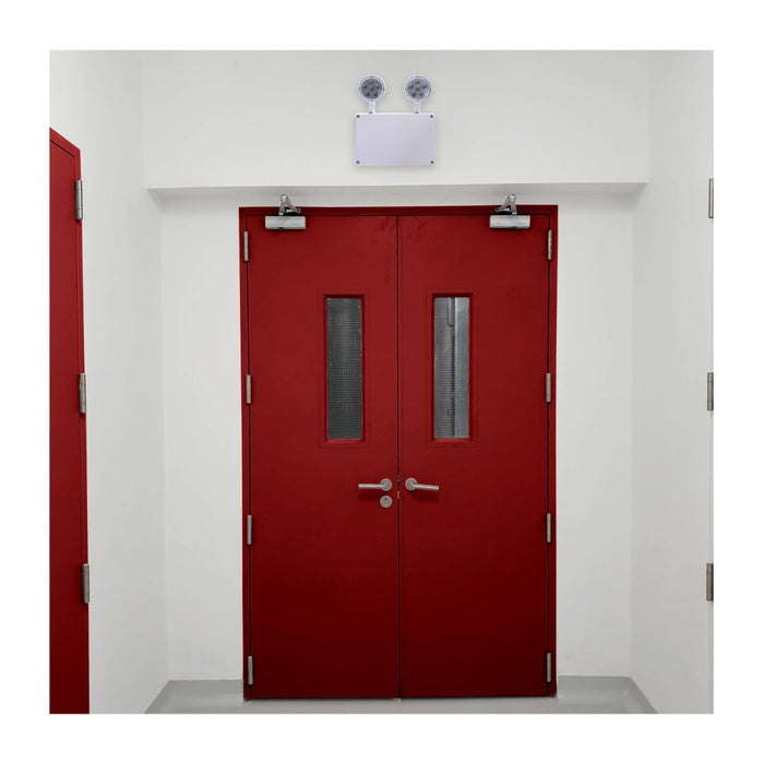 Emergency Light Satco 67-581 Emergency Light - 120-347V - 2HR Backup - Universal Mounting - Wet Location - Low Temperature - White Finish Satco