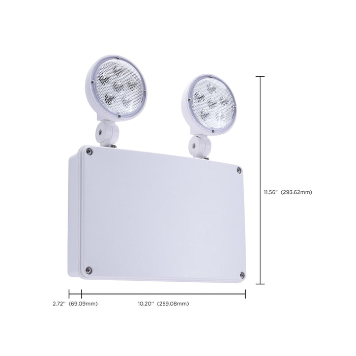 Emergency Light Satco 67-581 Emergency Light - 120-347V - 2HR Backup - Universal Mounting - Wet Location - Low Temperature - White Finish Satco