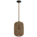 Pendant Light Avenue Lighting HF1005-RP Malibu 16"H Pendant in Black with Natural Hemp Rope Avenue Lighting