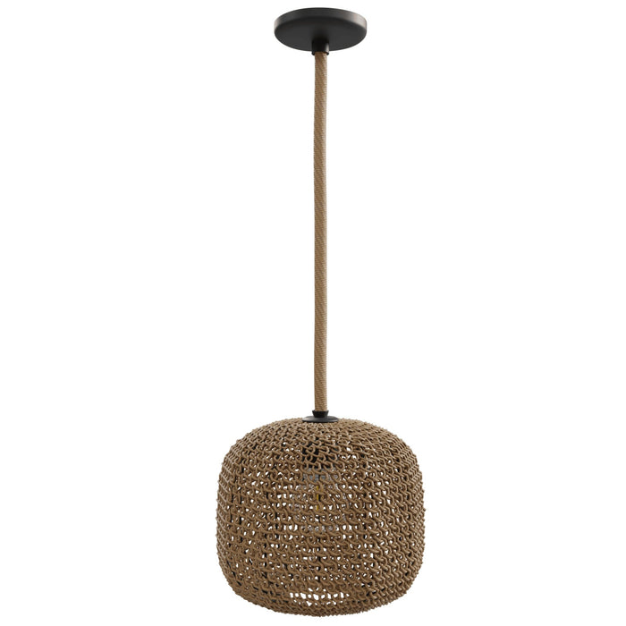 Pendant Light Avenue Lighting HF1004-RP Malibu 11"W Pendant in Black with Natural Hemp Rope Avenue Lighting