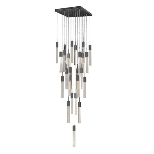 Chandelier Avenue Lighting HF1904-25-GL-DBZ The Original Glacier 25-Light 28"W Multi-Light Chandelier in Dark Bronze/Bubbled Crystals Avenue Lighting