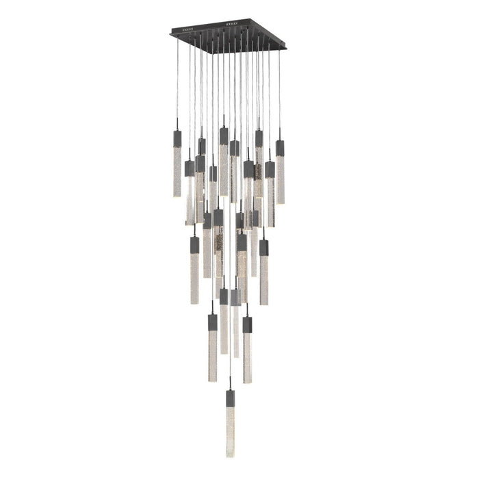 Chandelier Avenue Lighting HF1904-25-GL-DBZ The Original Glacier 25-Light 28"W Multi-Light Chandelier in Dark Bronze/Bubbled Crystals Avenue Lighting