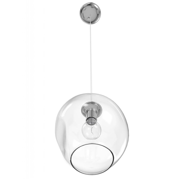 Pendant Light Avenue Lighting HF8081-CH Fairfax Ave. Fairfax 8"W 1-Light Mini Pendant in Matte Chrome/Clear Glass Avenue Lighting