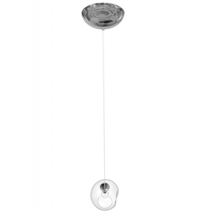 Pendant Light Avenue Lighting HF8081-CH Fairfax Ave. Fairfax 8"W 1-Light Mini Pendant in Matte Chrome/Clear Glass Avenue Lighting