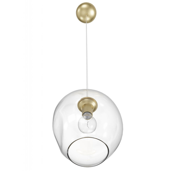 Pendant Light Avenue Lighting HF8081-BB Fairfax Ave. Fairfax 8"W 1-Light Mini Pendant in Brushed Brass/Clear Glass Avenue Lighting