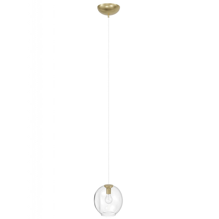 Pendant Light Avenue Lighting HF8081-BB Fairfax Ave. Fairfax 8"W 1-Light Mini Pendant in Brushed Brass/Clear Glass Avenue Lighting