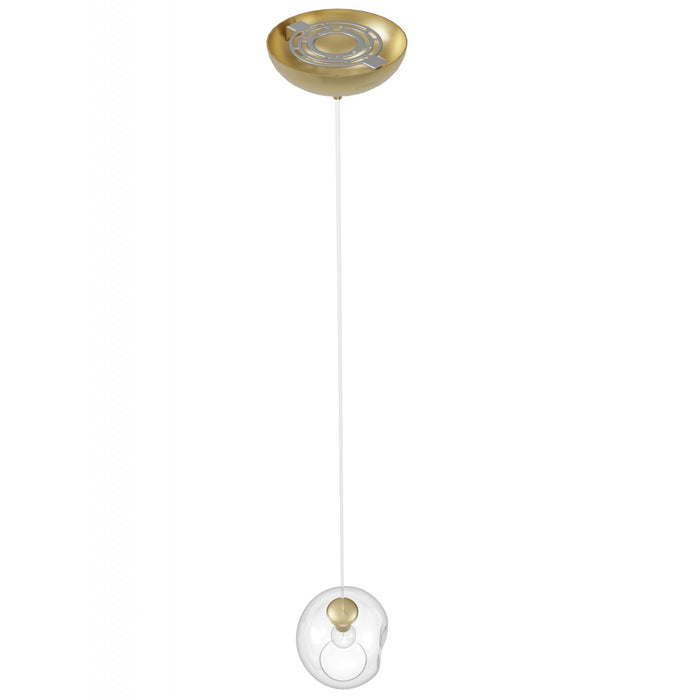 Pendant Light Avenue Lighting HF8081-BB Fairfax Ave. Fairfax 8"W 1-Light Mini Pendant in Brushed Brass/Clear Glass Avenue Lighting