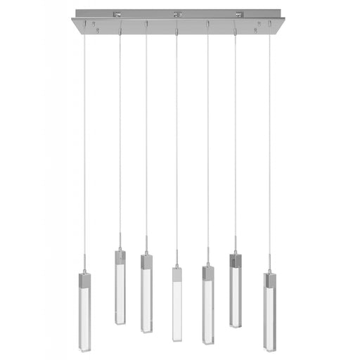 Multi-Light Pendant Avenue Lighting HF1900-7-GL-CH-C The Original Glacier 7-Light 47"W LED Pendant in Polished Chrome/Clear Crystals Avenue Lighting