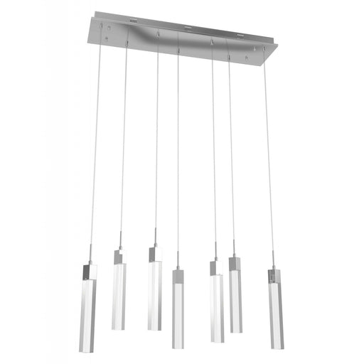 Multi-Light Pendant Avenue Lighting HF1900-7-GL-CH-C The Original Glacier 7-Light 47"W LED Pendant in Polished Chrome/Clear Crystals Avenue Lighting