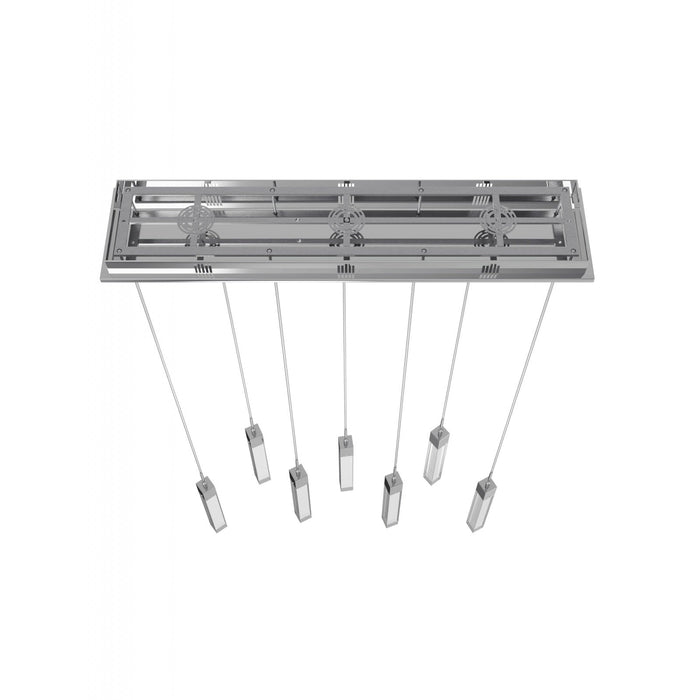 Multi-Light Pendant Avenue Lighting HF1900-7-GL-CH-C The Original Glacier 7-Light 47"W LED Pendant in Polished Chrome/Clear Crystals Avenue Lighting
