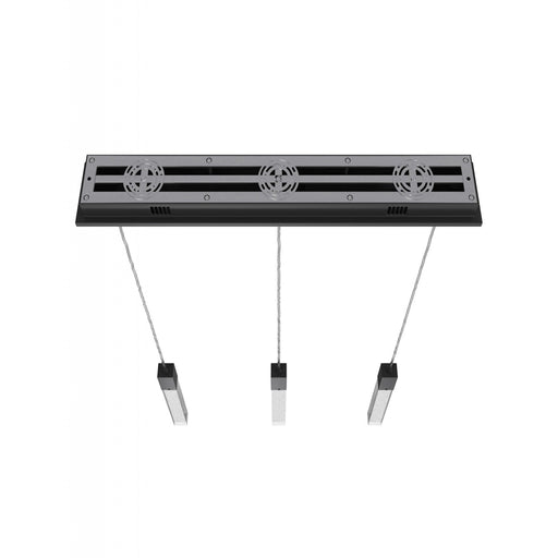 Multi-Light Pendant Avenue Lighting HF1900-3-GL-BK The Original Glacier 3-Light 37"W Linear LED Pendant in Black/Bubbled Crystals Avenue Lighting