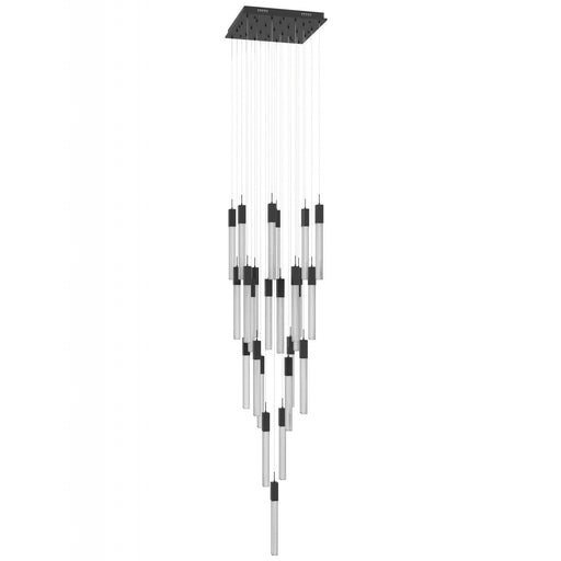 Chandelier Avenue Lighting HF1904-25-BOA-BK Boa 25-Light 28"W Multi-Light Chandelier in Black/Studded Crystals Avenue Lighting