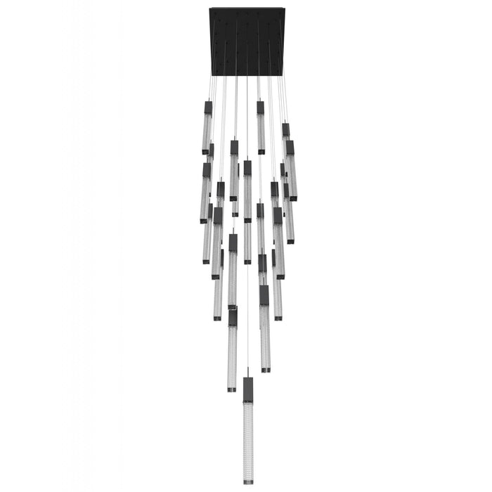 Chandelier Avenue Lighting HF1904-25-BOA-BK Boa 25-Light 28"W Multi-Light Chandelier in Black/Studded Crystals Avenue Lighting