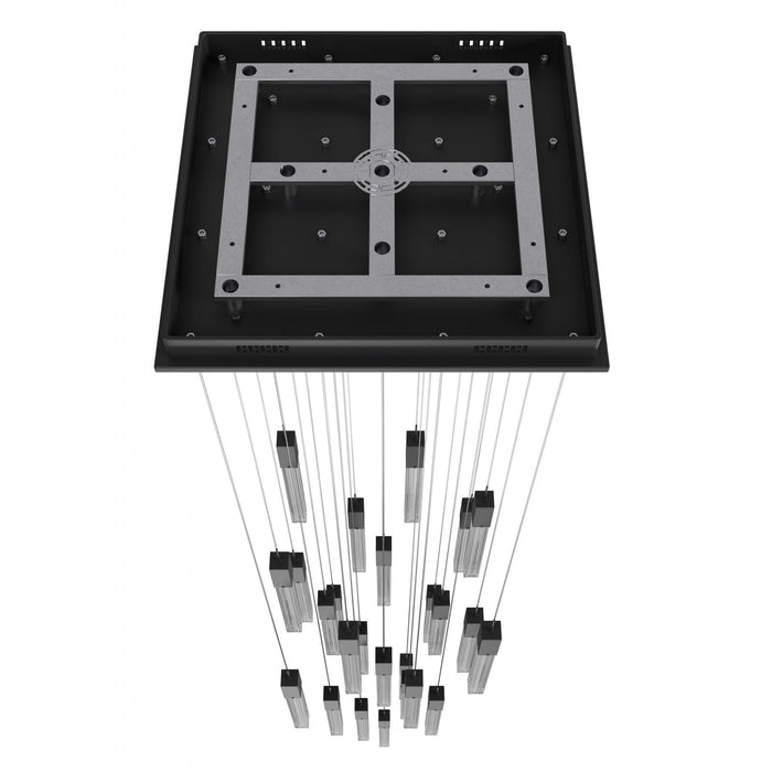 Chandelier Avenue Lighting HF1904-25-BOA-BK Boa 25-Light 28"W Multi-Light Chandelier in Black/Studded Crystals Avenue Lighting