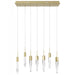 Multi-Light Pendant Avenue Lighting HF1900-7-AP-BB Aspen 7-Light 47"W LED Pendant in Brushed Brass/Bubbled Crystals Avenue Lighting