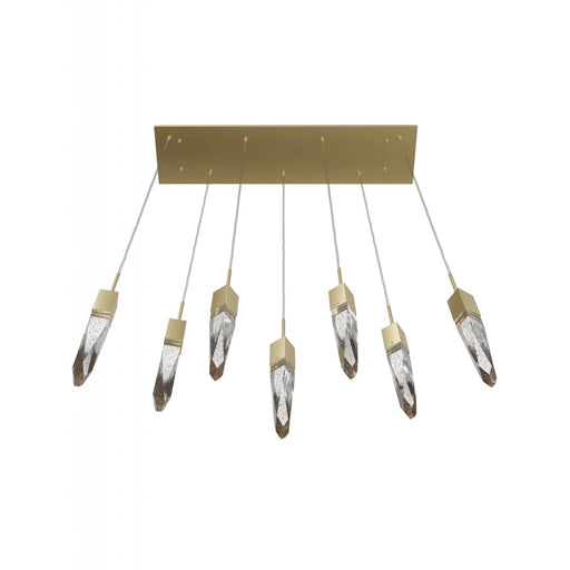 Multi-Light Pendant Avenue Lighting HF1900-7-AP-BB Aspen 7-Light 47"W LED Pendant in Brushed Brass/Bubbled Crystals Avenue Lighting