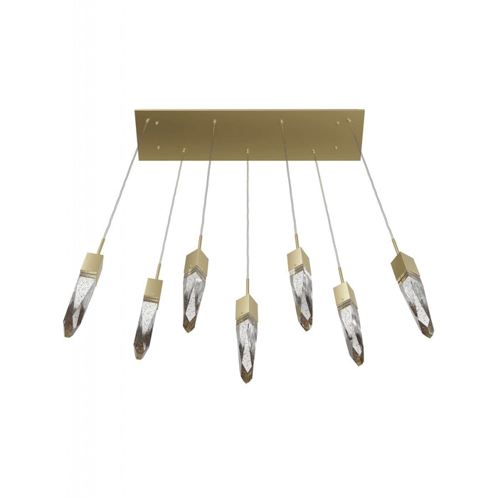 Multi-Light Pendant Avenue Lighting HF1900-7-AP-BB Aspen 7-Light 47"W LED Pendant in Brushed Brass/Bubbled Crystals Avenue Lighting