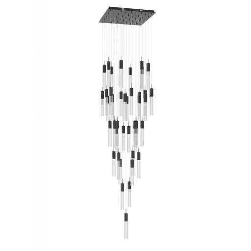 Chandelier Avenue Lighting HF1903-41-GL-DBZ The Original Glacier 41-Light 36"W Multi-Light Chandelier in Polished Chrome/Bubbled Crystals in Dark Bronze Avenue Lighting