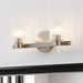 Vanity Light Thesis 207034A Bedminster 14 inch 2 light Brushed Nickel Vanity Light with Clear Ribbed Glass Shades THESIS