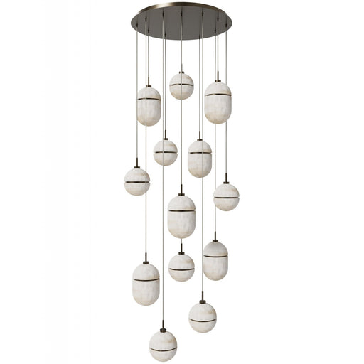 Multi-Light Pendant Avenue Lighting HF2913-AB Sedona 13-Light 23"W Alabaster Pendant in Aged Brass in Alabaster / Aged Brass Avenue Lighting