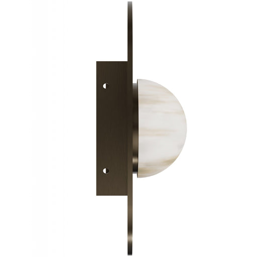 Wall Sconce Avenue Lighting HF2951-AB Sedona 12"H Round Alabaster Wall Sconce in Aged Brass in Alabaster / Aged Brass Avenue Lighting