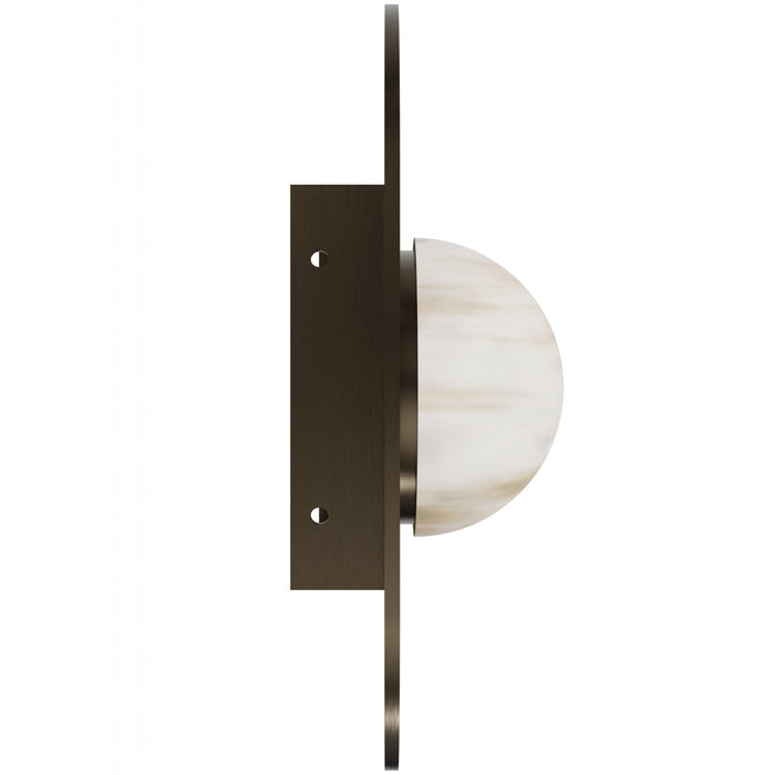 Wall Sconce Avenue Lighting HF2951-AB Sedona 12"H Round Alabaster Wall Sconce in Aged Brass in Alabaster / Aged Brass Avenue Lighting