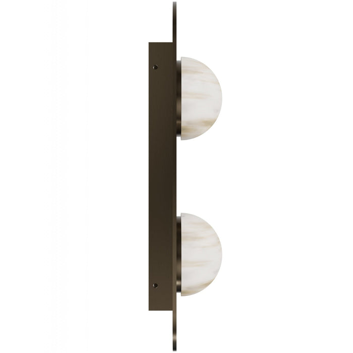 Wall Sconce Avenue Lighting HF2952-AB Sedona 20"H 2-Light Alabaster LED Wall Sconce in Aged Brass in Alabaster / Aged Brass Avenue Lighting