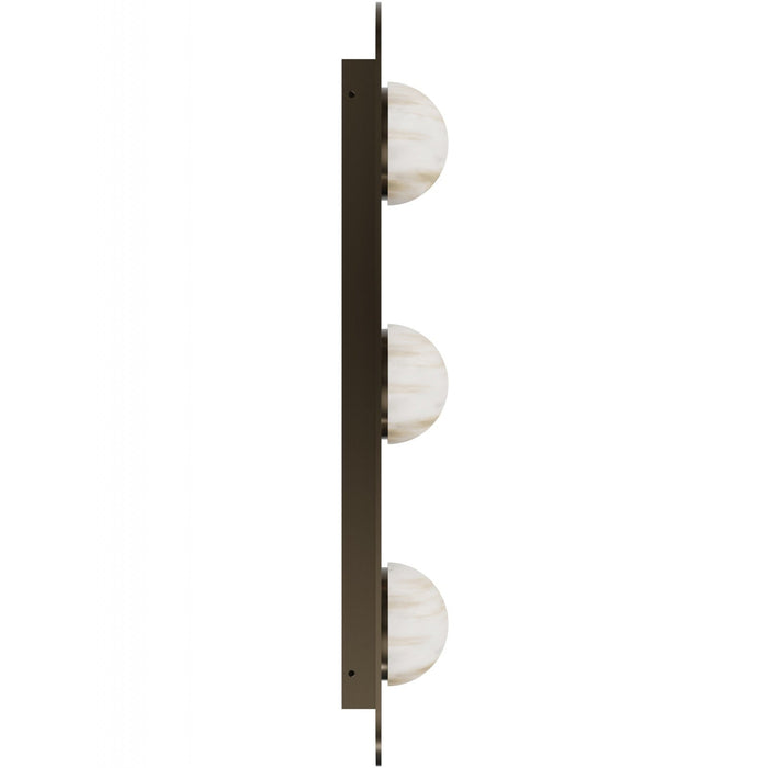Wall Sconce Avenue Lighting HF2953-AB Sedona 30"H 3-Light Alabaster LED Wall Sconce in Aged Brass in Alabaster / Aged Brass Avenue Lighting