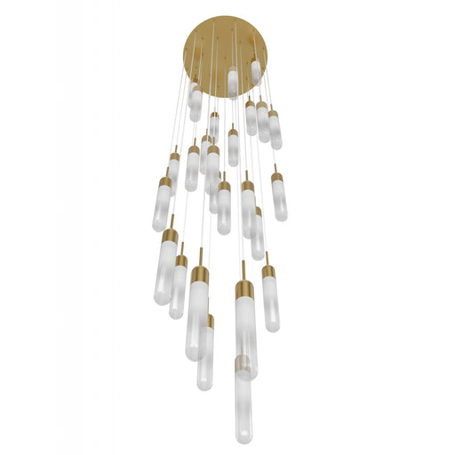 Multi-Light Pendant Avenue Lighting HF7425-AB Tribeca 25-Light 28"W Pendant in Aged Brass/White Glass Avenue Lighting