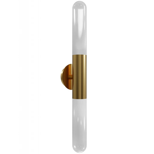 Wall Sconce Avenue Lighting HF7402-AB Tribeca 33"H Wall Sconce in Aged Brass/White Glass Avenue Lighting