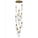 Multi-Light Pendant Avenue Lighting HF7413-AB Tribeca 13-Light 19"W Pendant in Aged Brass/White Glass Avenue Lighting