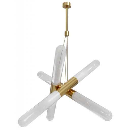 Pendant Light Avenue Lighting HF7433-AB Tribeca 3-Light 32"W Pendant in Aged Brass/White Glass Avenue Lighting