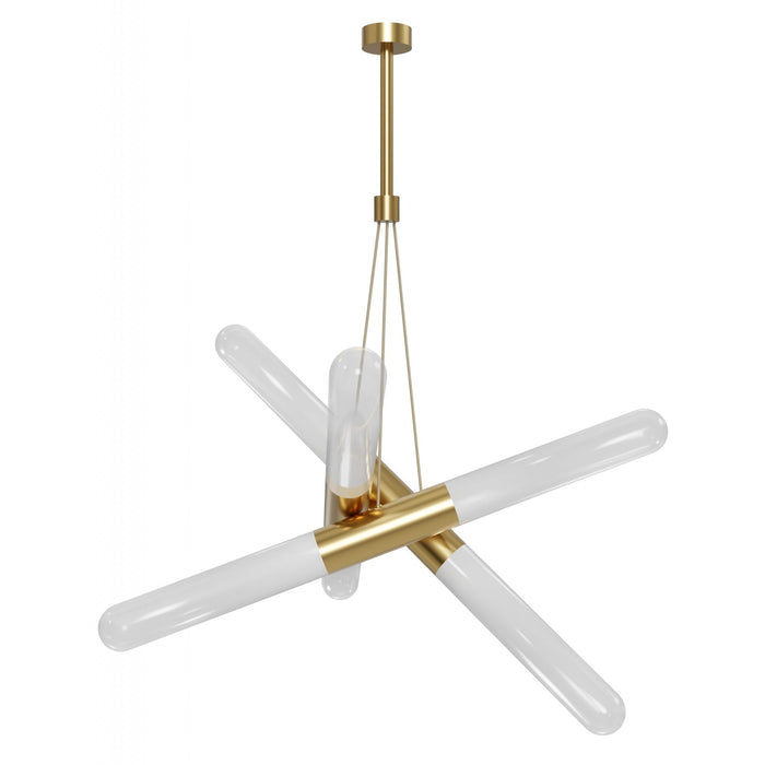 Pendant Light Avenue Lighting HF7433-AB Tribeca 3-Light 32"W Pendant in Aged Brass/White Glass Avenue Lighting