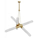 Pendant Light Avenue Lighting HF7433-AB Tribeca 3-Light 32"W Pendant in Aged Brass/White Glass Avenue Lighting