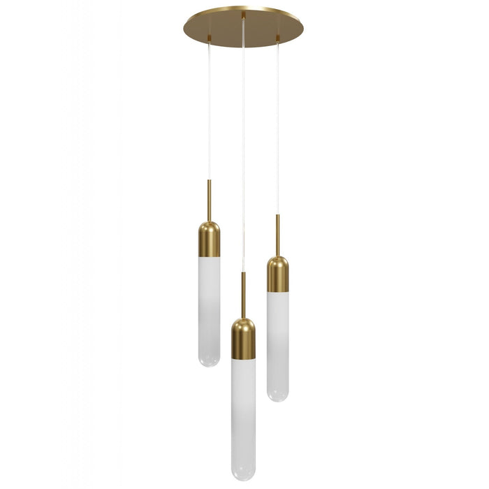 Multi-Light Pendant Avenue Lighting HF7403-AB Tribeca 3-Light 12"W Pendant in Aged Brass/White Glass Avenue Lighting