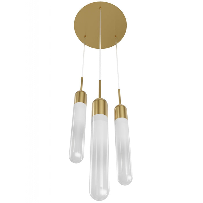 Multi-Light Pendant Avenue Lighting HF7403-AB Tribeca 3-Light 12"W Pendant in Aged Brass/White Glass Avenue Lighting