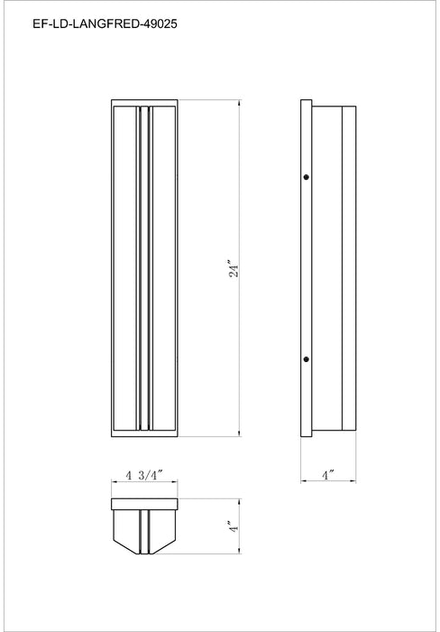 Eurofase 49025-019 Langferd 24" Gold LED Outdoor Wall Light