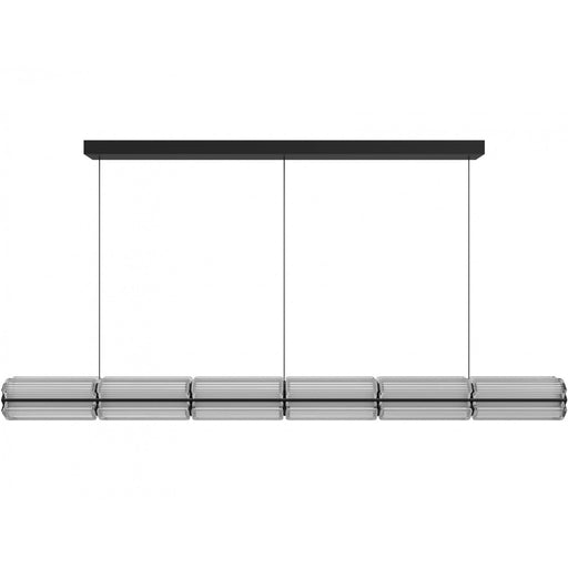 Pendant Light Avenue Lighting HF7886-BK Fremont 78"W Linear LED Pendant in Black/Clear Ribbed Glass Avenue Lighting