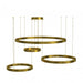 Multi-Light Pendant Avenue Lighting HF4444-PB Aria 4-Ring 64"W LED Pendant in Polished Brass Avenue Lighting